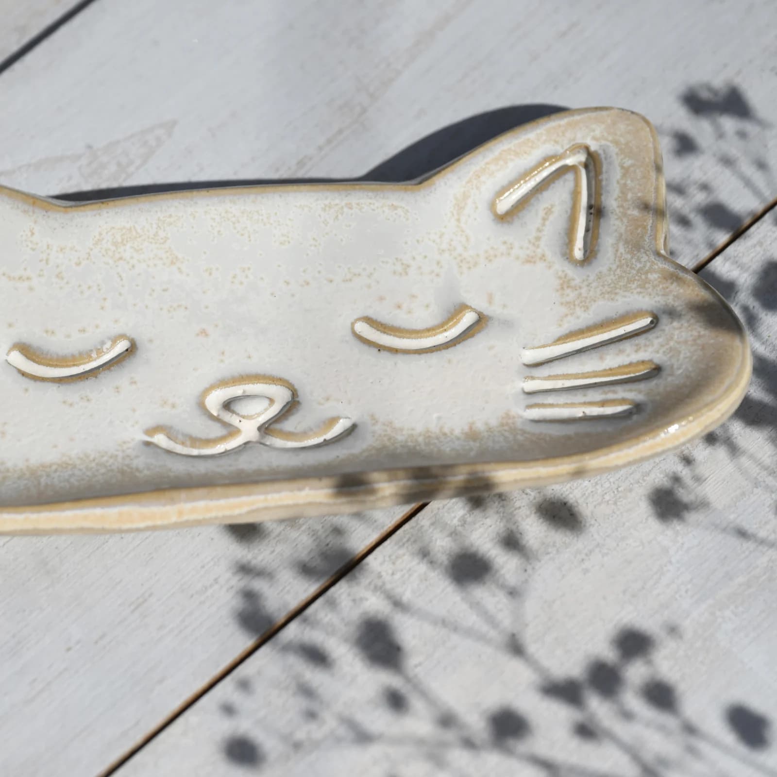 Plateau chat en céramique émaillée